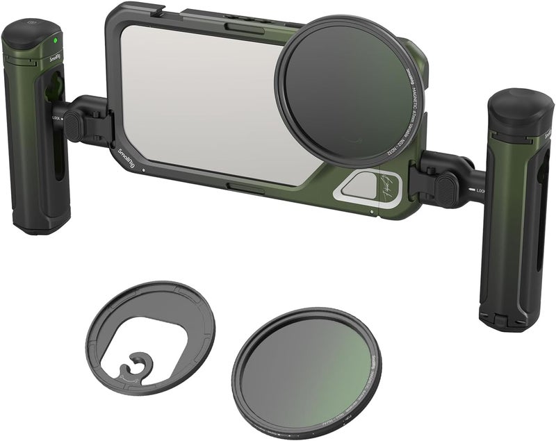 SMALLRIG x Brandon Li Mobile Video Kit for iPhone 15 Pro Max with Wireless Quick Release Handles, Upgraded 67MM Magnetic VND Filter, 67MM Filter Adapter, Phone Rig for YouTube Video Recording - 4407B - Image 1